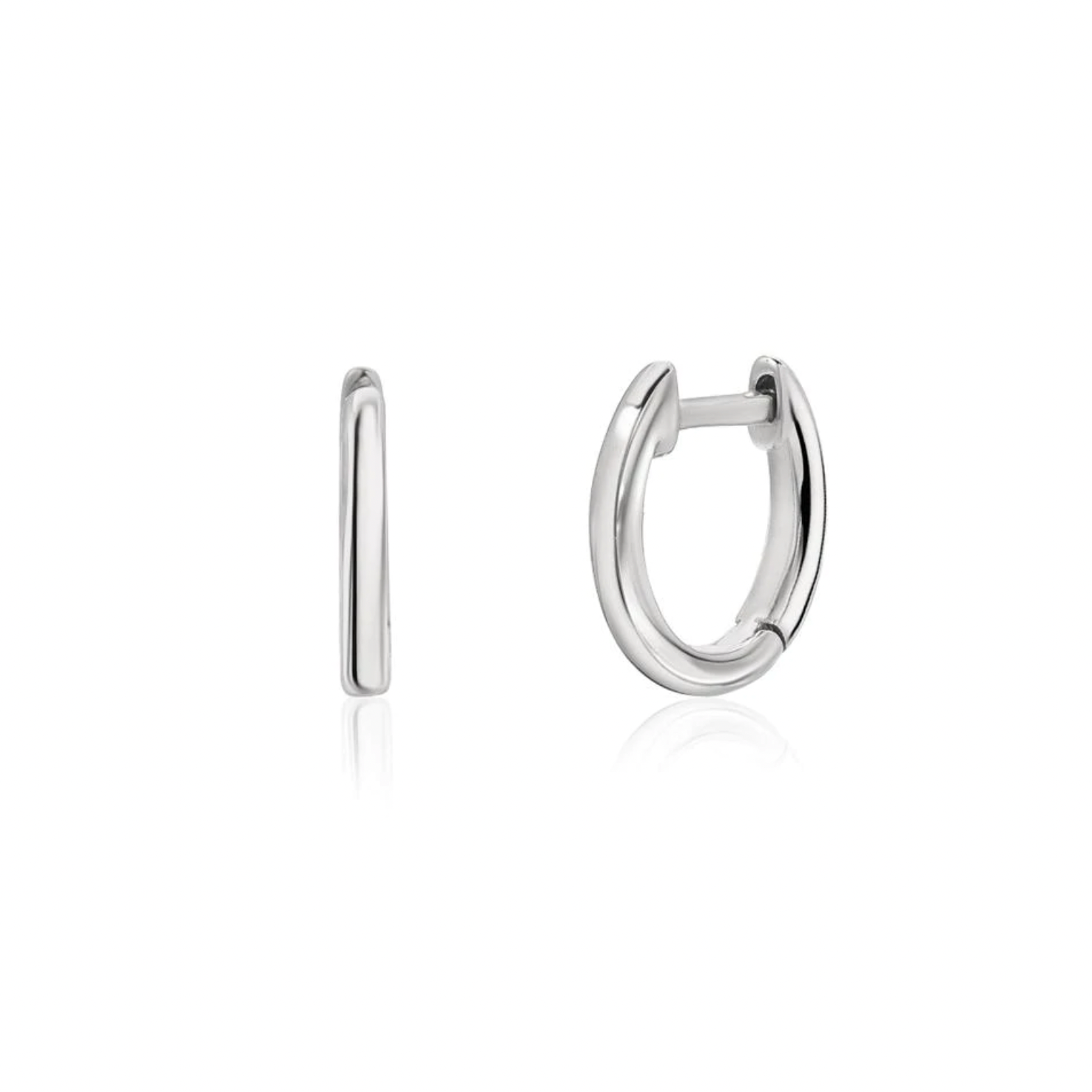 Round Edge Huggie Hoop Earrings - 6.5mm