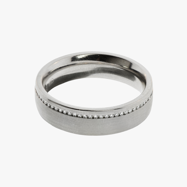 Wide Channel Set Diamond Men's Wedding Band bands rings ring Coge San Francisco  Ring Partita customer jewelry design