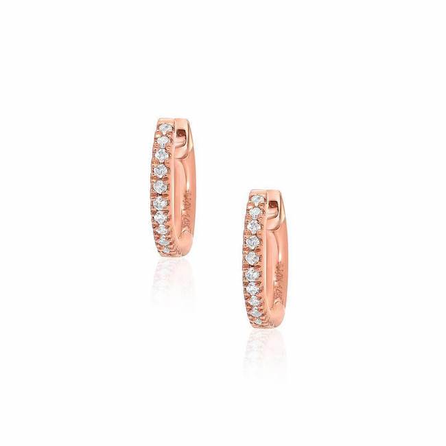 Mini Diamond Huggie Hoop Earrings