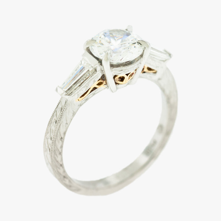 Engagement Ring Hand Engraved Jewelry store in San Francisco Partita Marina District custom jewelry design