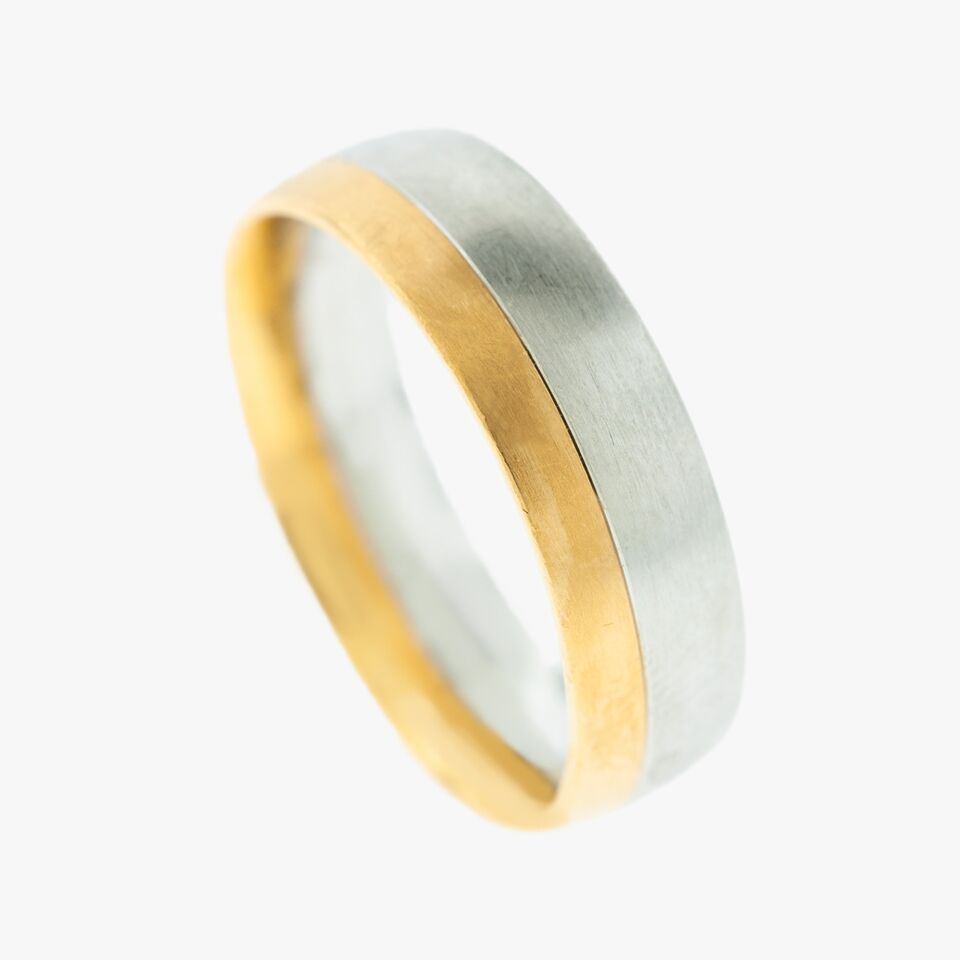 Rose Gold and Platinum Man's Wedding Band