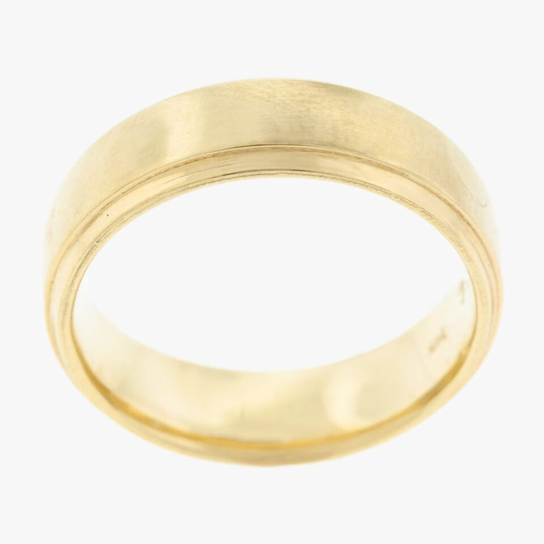 Yellow Gold Man's Low Dome Wedding Band Bands Ring Rings 
