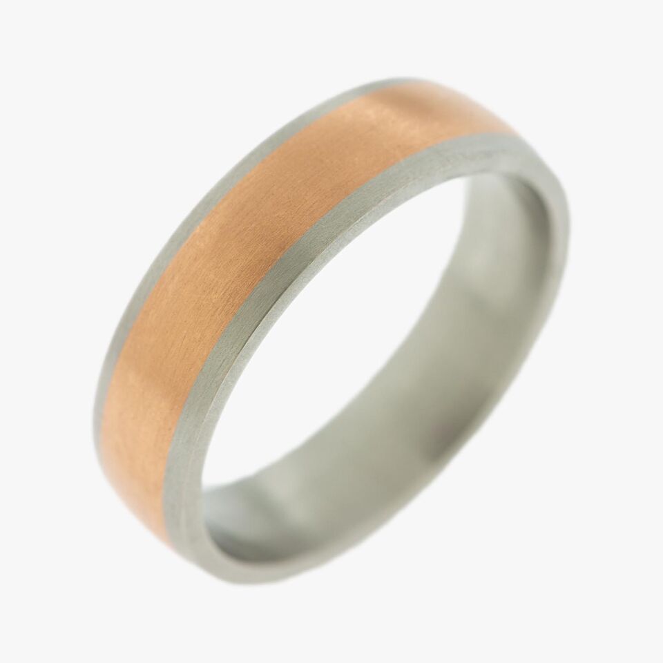 Platinum and Rose Gold Men's Wedding Band Coge San Francisco