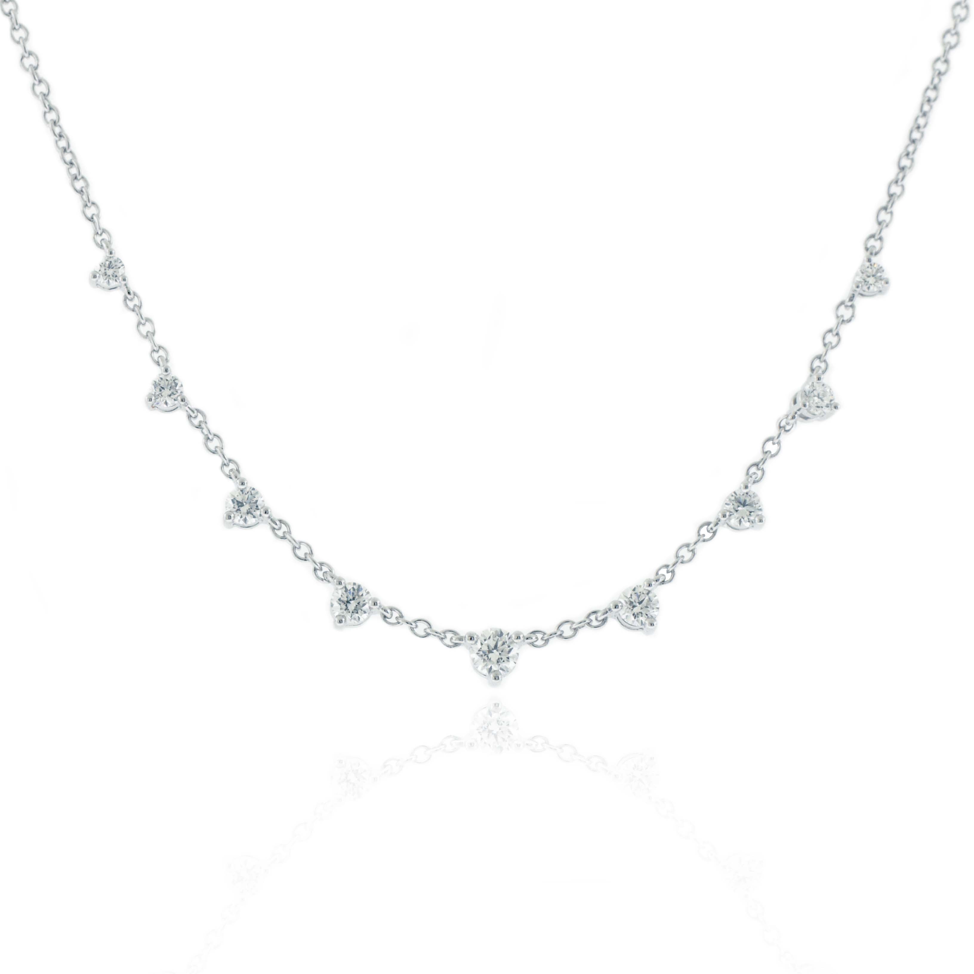 Round Brilliant Cut Diamond Essentials 9-Stone Necklace - ~.4ctw