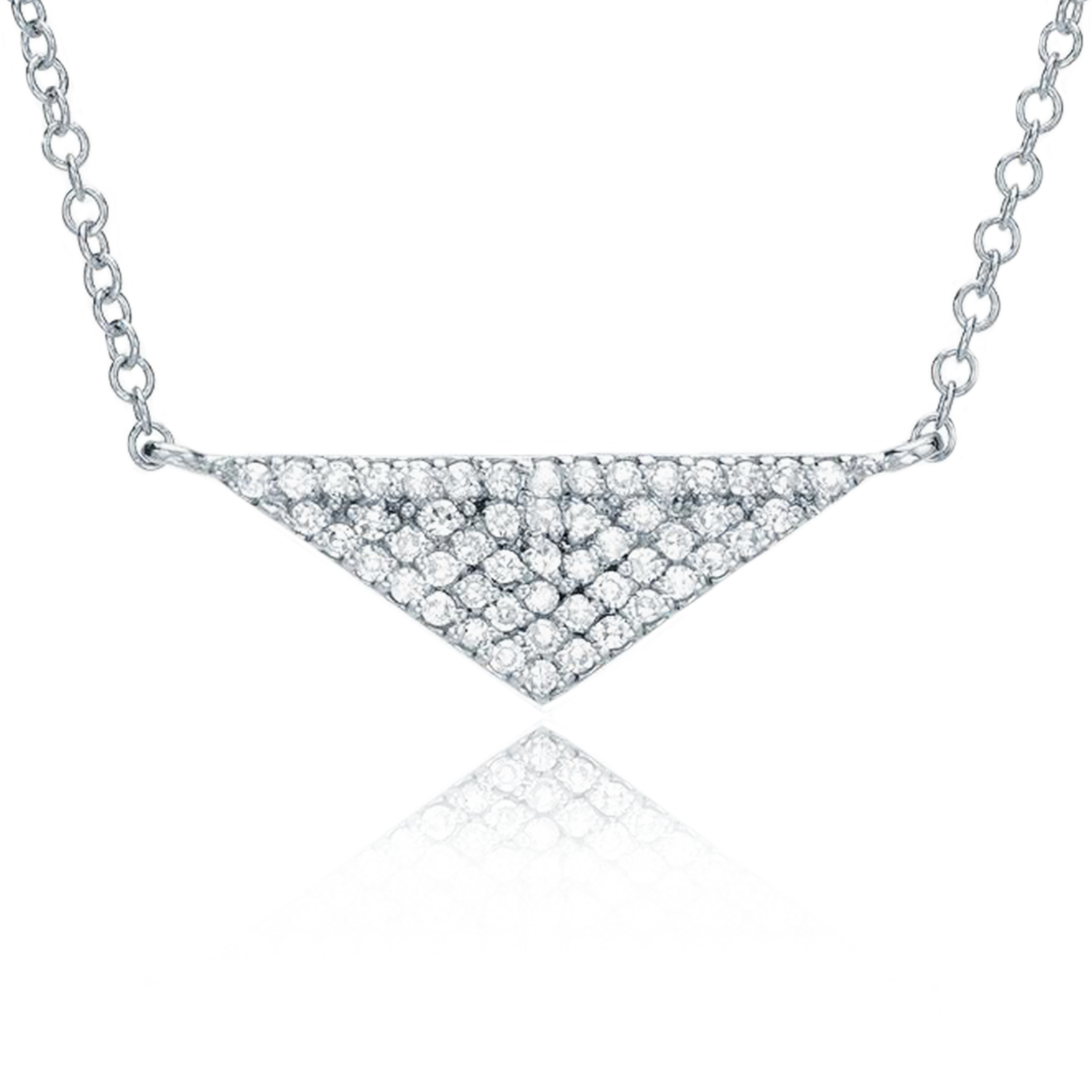 Pavé Diamond Triangle Pendant Necklace - Medium