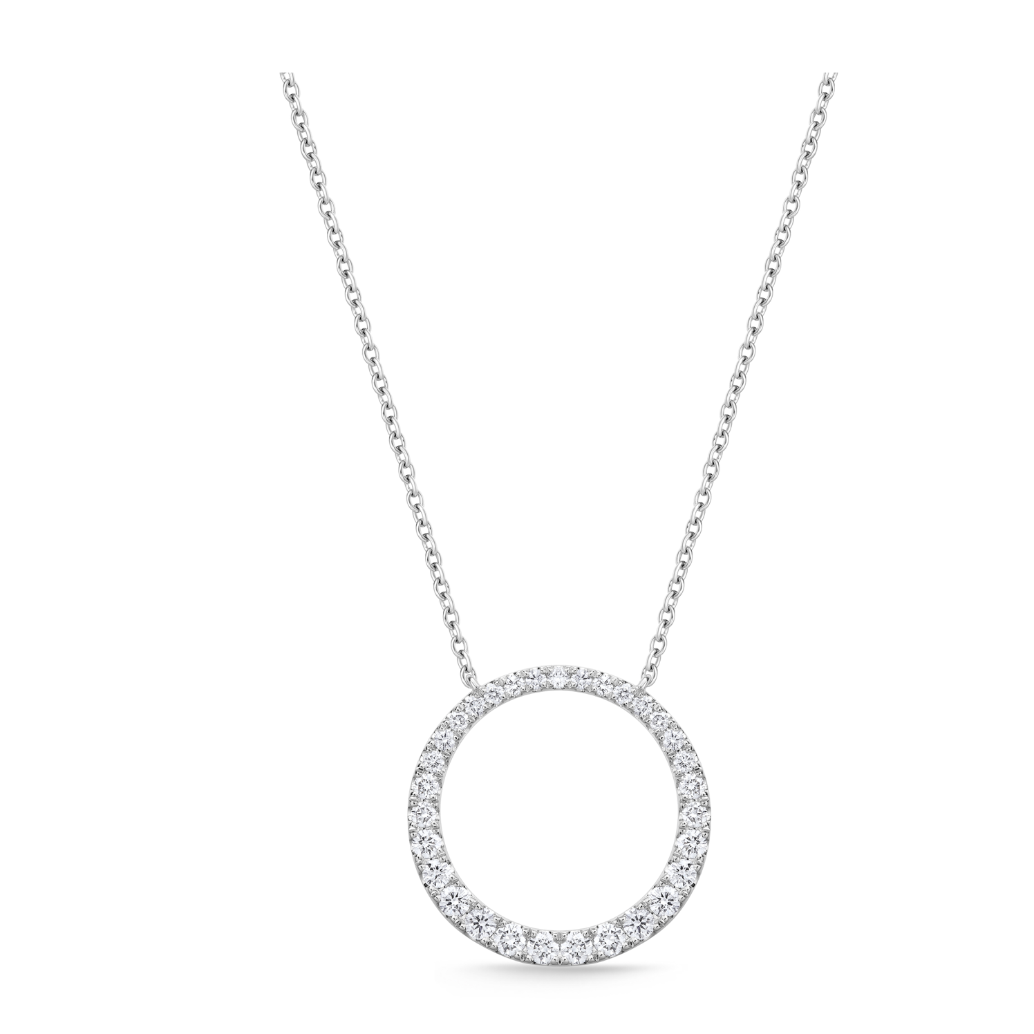 Pavé Diamond Graduated Circle Pendant Necklace