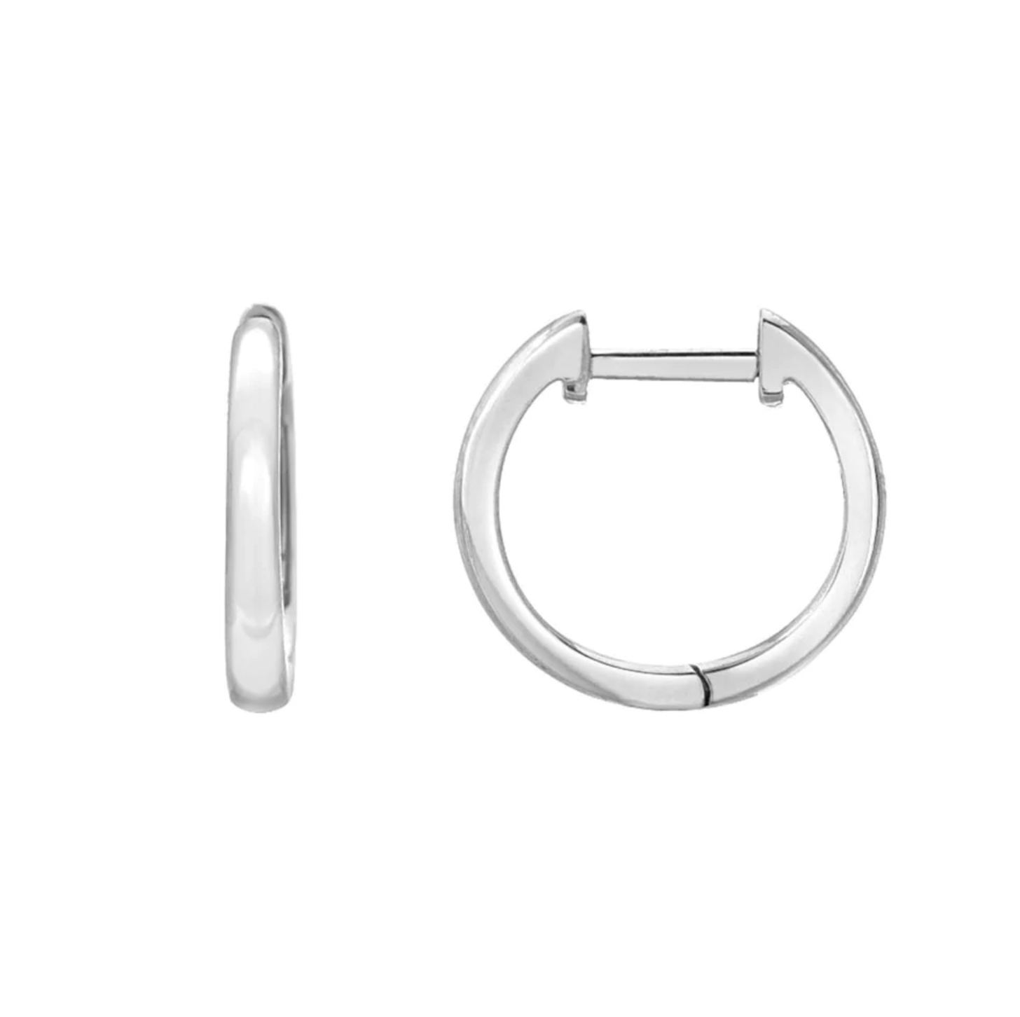 Round Edge Huggie Hoop Earrings - 13.5mm